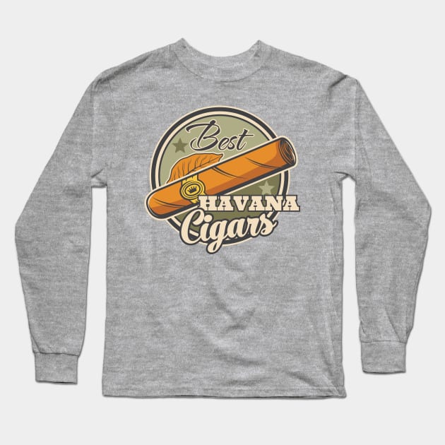 Best Havana Cigars Long Sleeve T-Shirt by JunkyDotCom